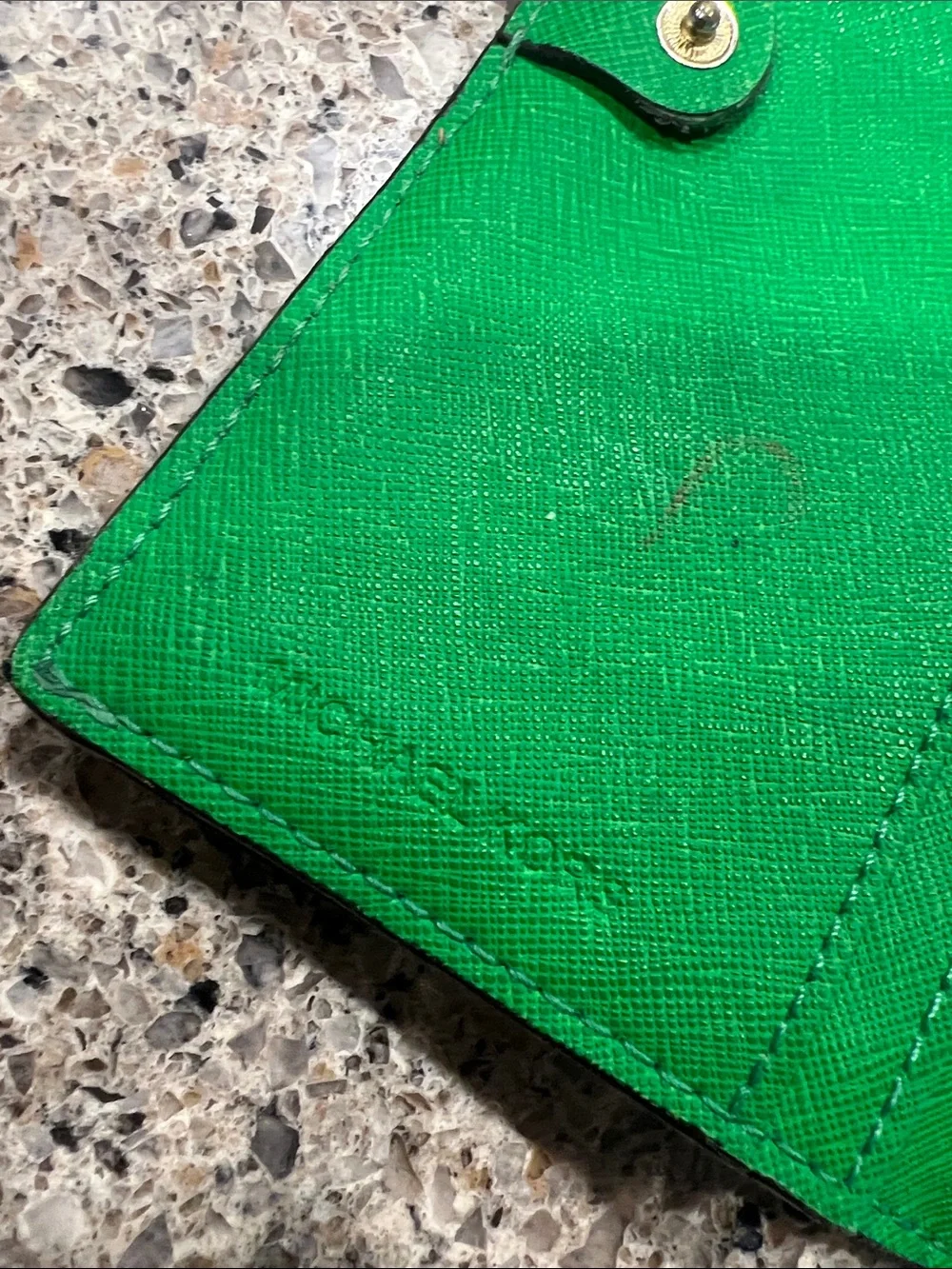 Michael Kors Green Saffiano Leather Long Wallet z22